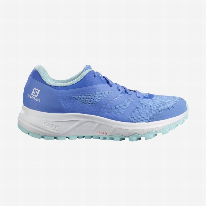 Chaussures De Trail Running Salomon Femme Bleu / Blanche - Salomon TRAILSTER 2 - France (1460-PGMIT)